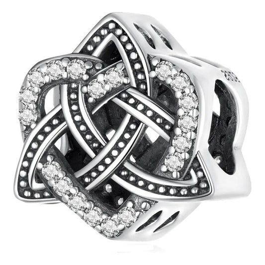 Charm Dije De Plata 925 Scc2304 Nudo De Bruja Corazón Celta