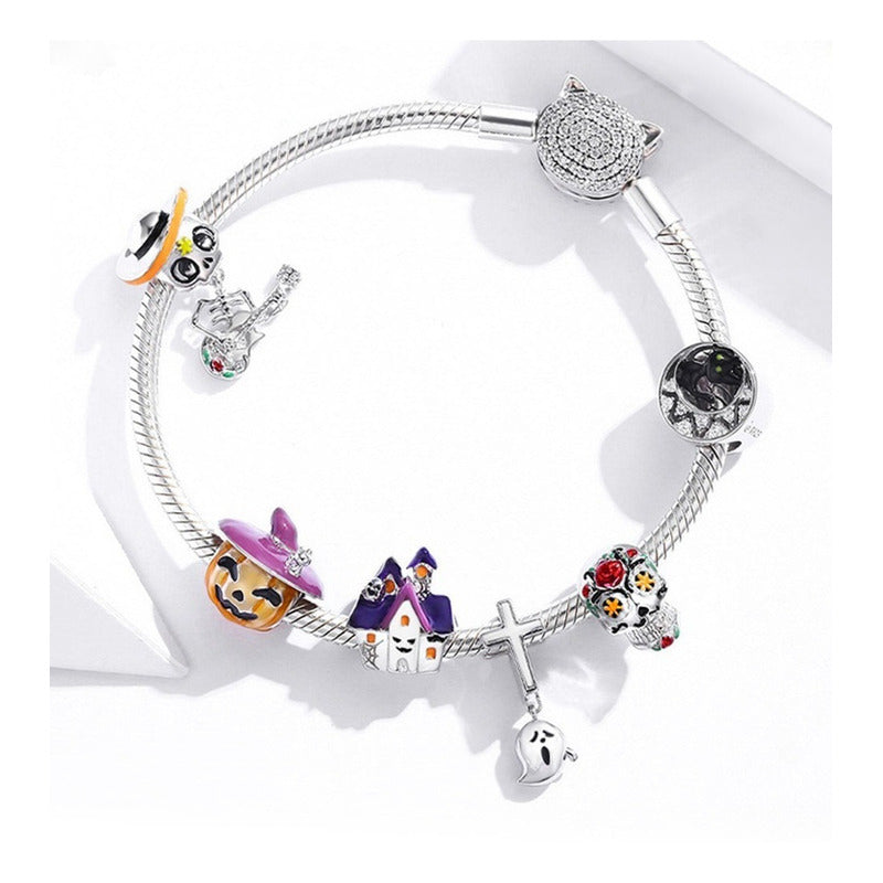 Charm Halloween De Plata Esterlina 925 Bsc325 Original