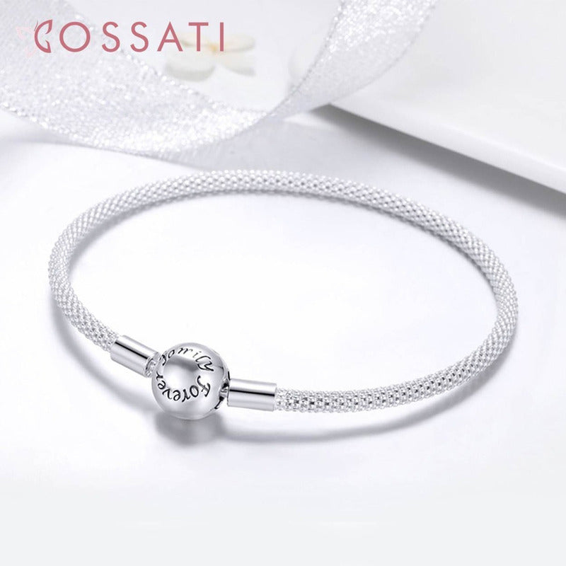Pulsera De Plata Esterlina 925 Scb105 100% Original