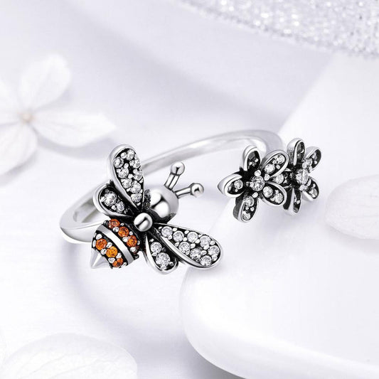 Anillo De Plata Esterlina 925 Scr422 Ajustable 100% Original