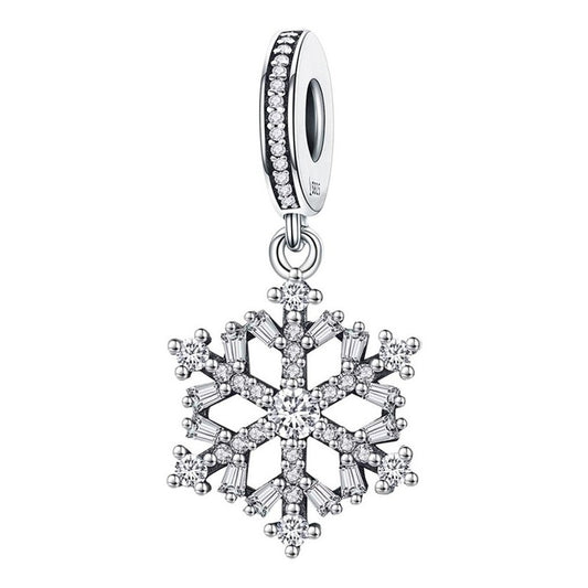 Charm De Plata Esterlina 925 Scc266 Color Copo De Nieve