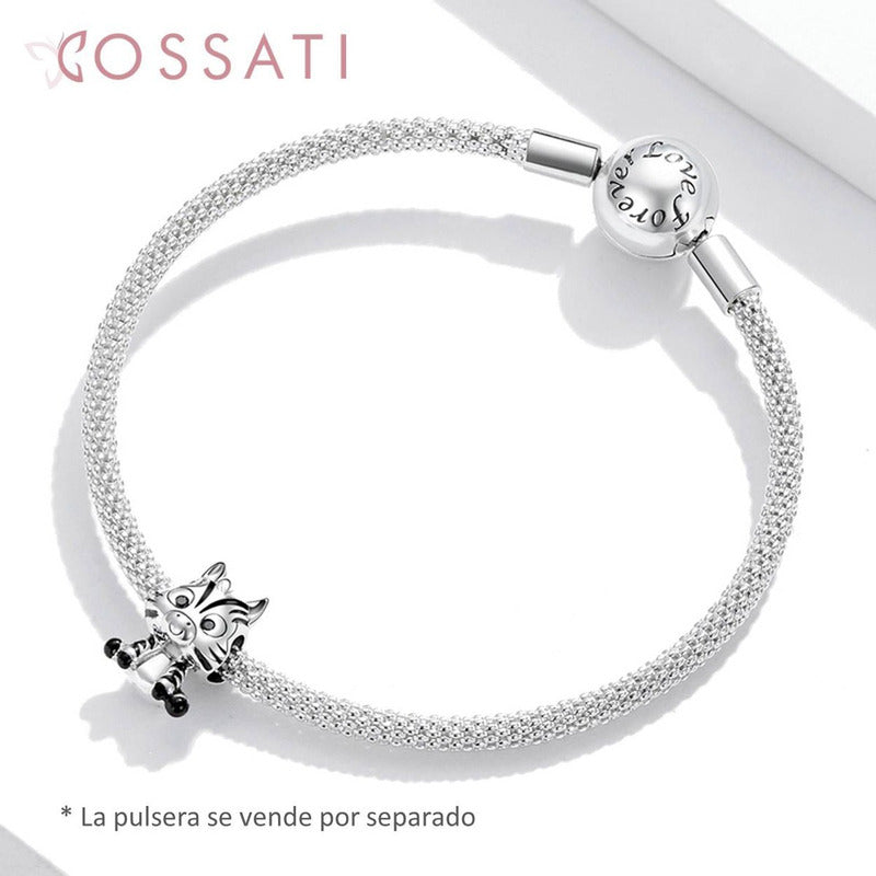 Charm De Plata Esterlina 925 Cossati Bsc387 Original Cartoon Zebra