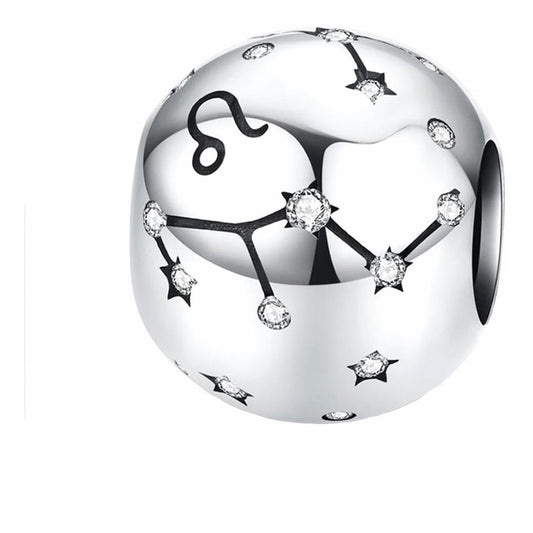 Charm De Plata Esterlina 925 Scc1218 Signos Del Zodiaco Color Leo - 5