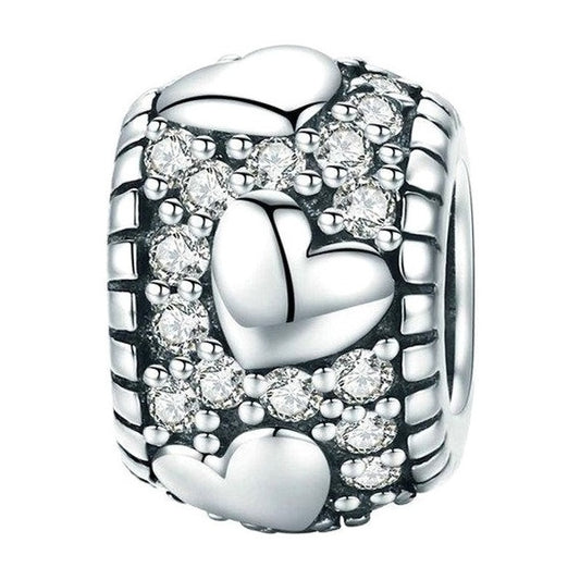 Charm De Plata Esterlina 925 Scc798 100% Original Corazones