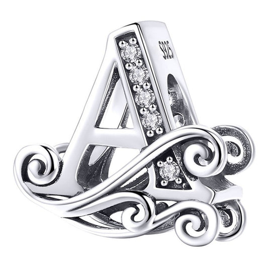 Charm Letra Abecedario Plata S925 Bsc030 Compatible Pandor Color Letra A