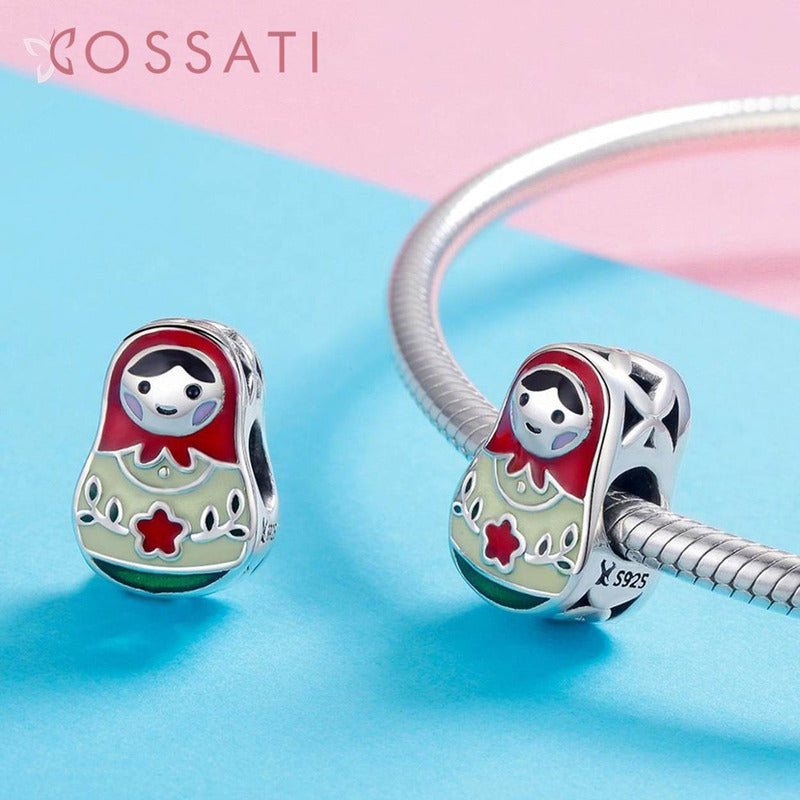 Charm De Plata Esterlina 925 Scc1086 100% Original Muñeca Rusa