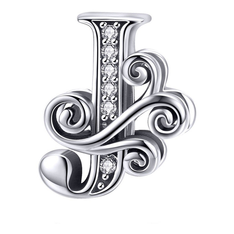 Charm Letra Abecedario Plata S925 Bsc030 Compatible Pandor Color Letra J
