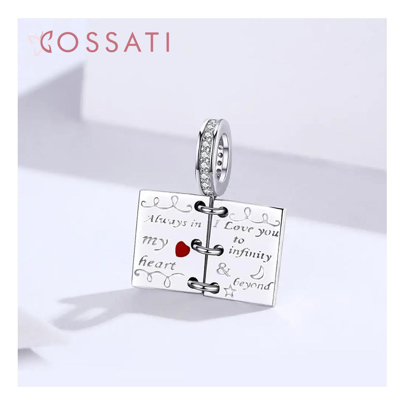 Charm Dije Plata De Ley 925 Cossati Scc1262 Libro Notas Amor