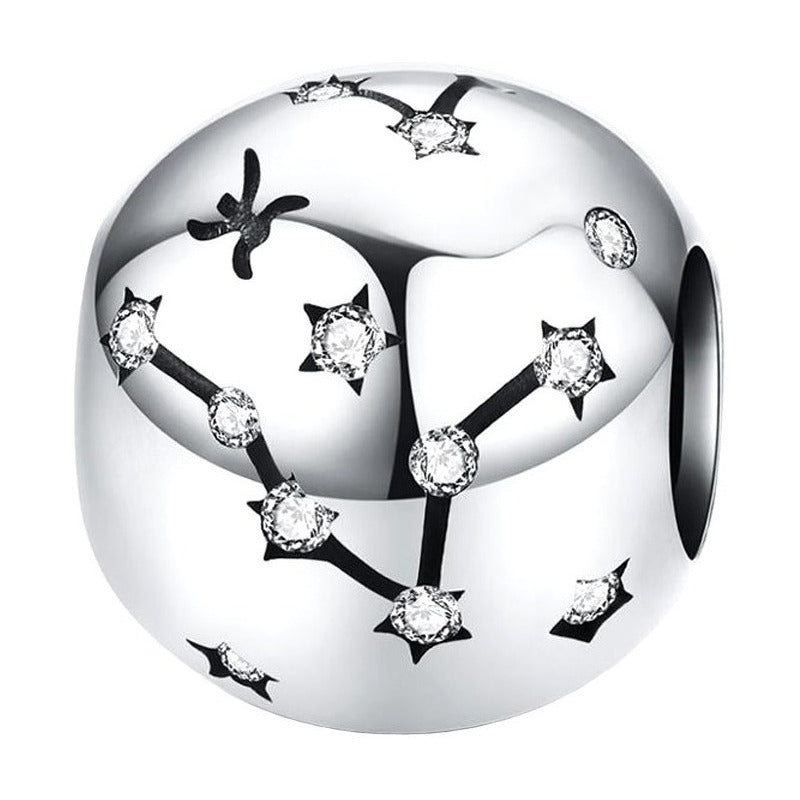 Charm De Plata Esterlina 925 Scc1218 Signos Del Zodiaco Color Piscis - 12