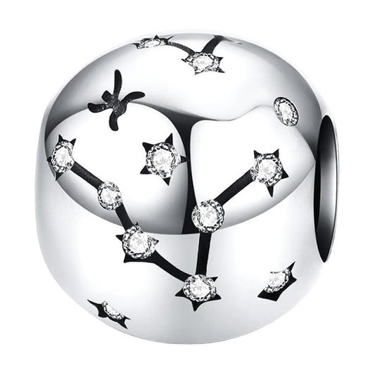 Charm De Plata Esterlina 925 Scc1218 Signos Del Zodiaco Color Piscis - 12