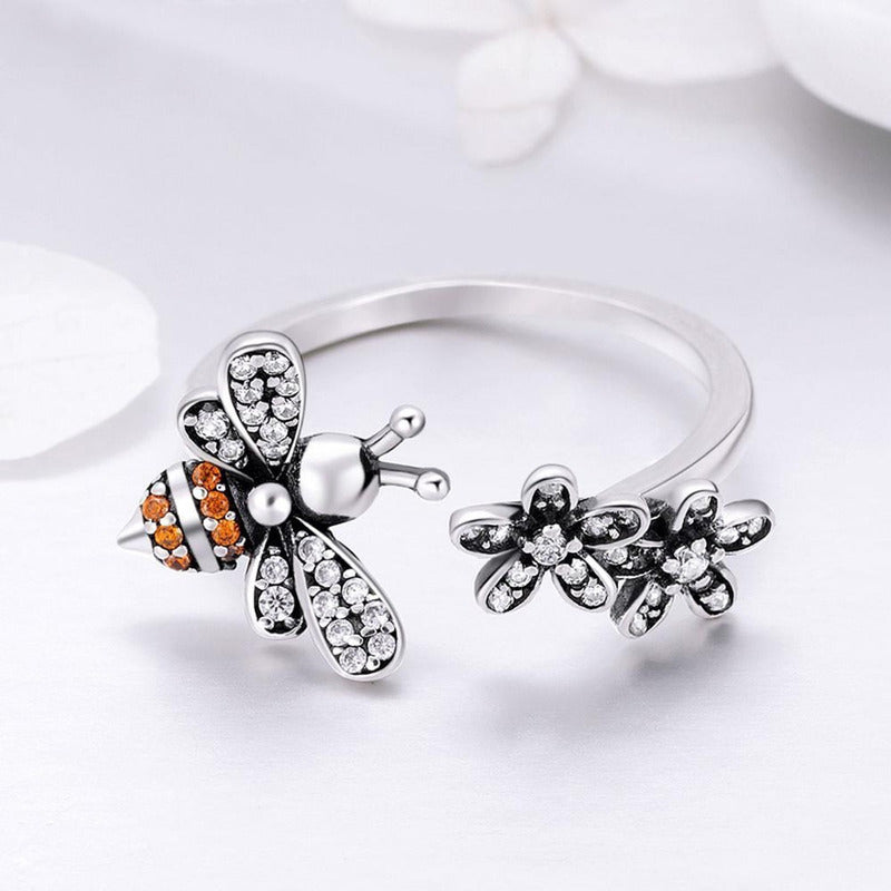 Anillo De Plata Esterlina 925 Scr422 Ajustable 100% Original